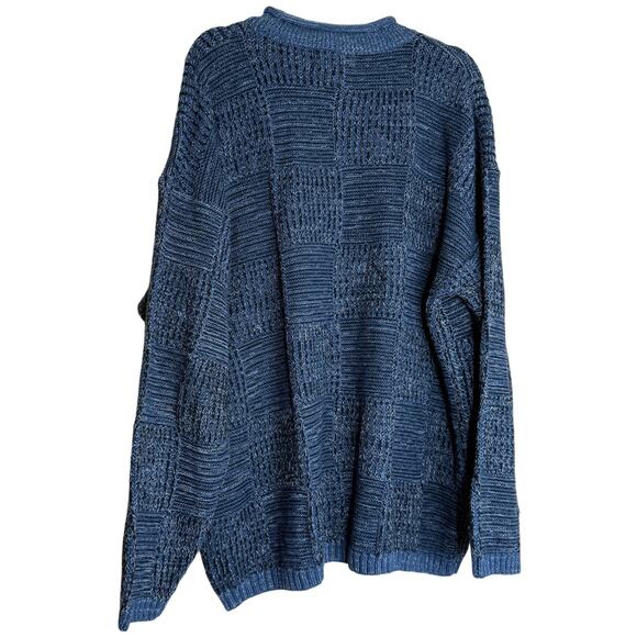 Vintage John Baner Jumper Sweater Mens XL Blue Knit Wool Fisherman Grampacore - Picture 2 of 8